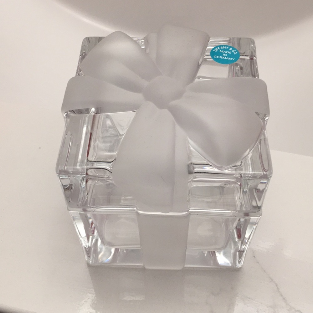 Tiffany & Co. Classic Crystal Box with etched bow